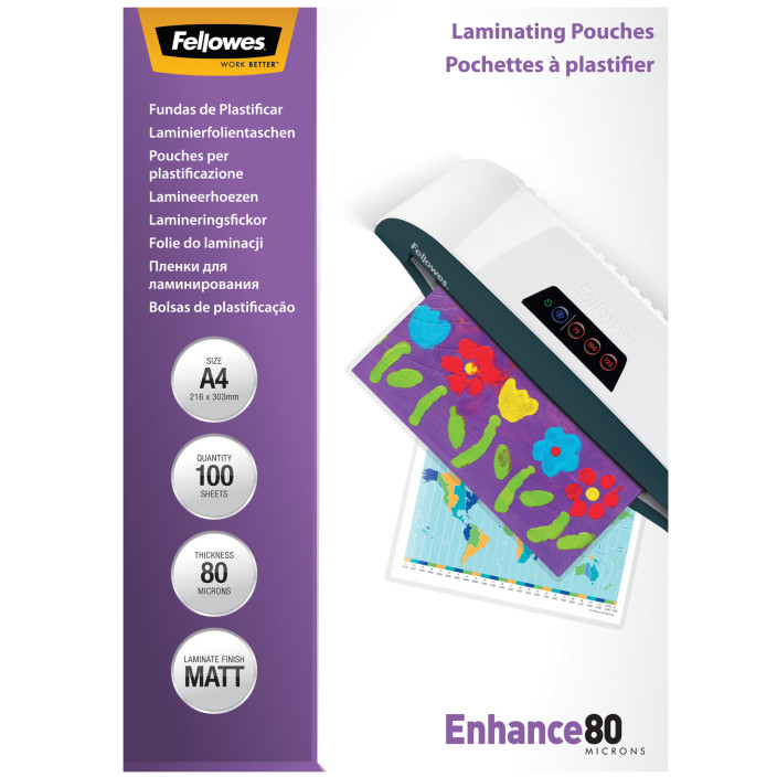 Folia do laminacji FELLOWES matowa 80mic. A4 100ark. (1)