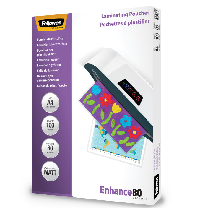 Folia do laminacji FELLOWES matowa 80mic. A4 100ark. (3)