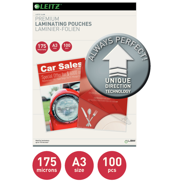 Folia do laminacji LEITZ UDT A3 175mic 100szt. (2)