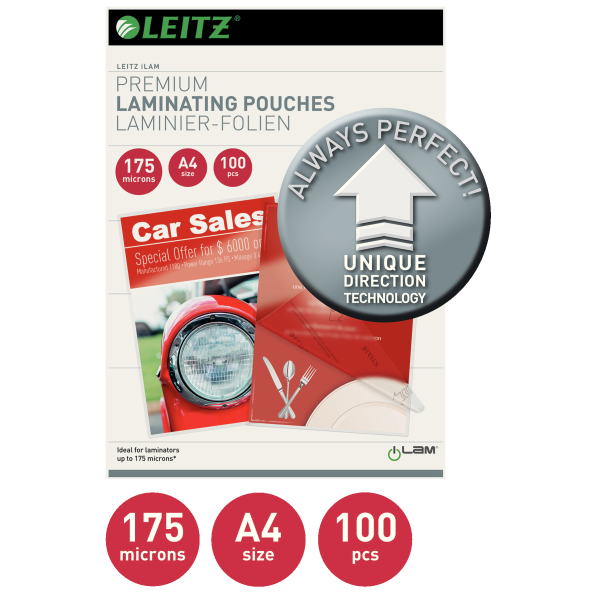 Folia do laminacji LEITZ UDT A4 175mic. 100szt. (2)