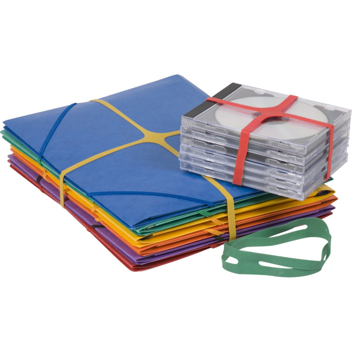 Gumki recepturki Q-CONNECT krzyżowe średnica 100mm 100g mix kolorów (6)