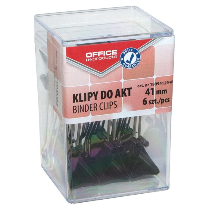 Klipsy do papieru OFFICE PRODUCTS 41mm 6szt. w pudełku (2)