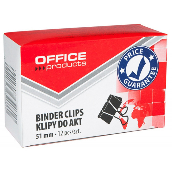 Klipsy do papieru OFFICE PRODUCTS 51mm 12szt. (1)
