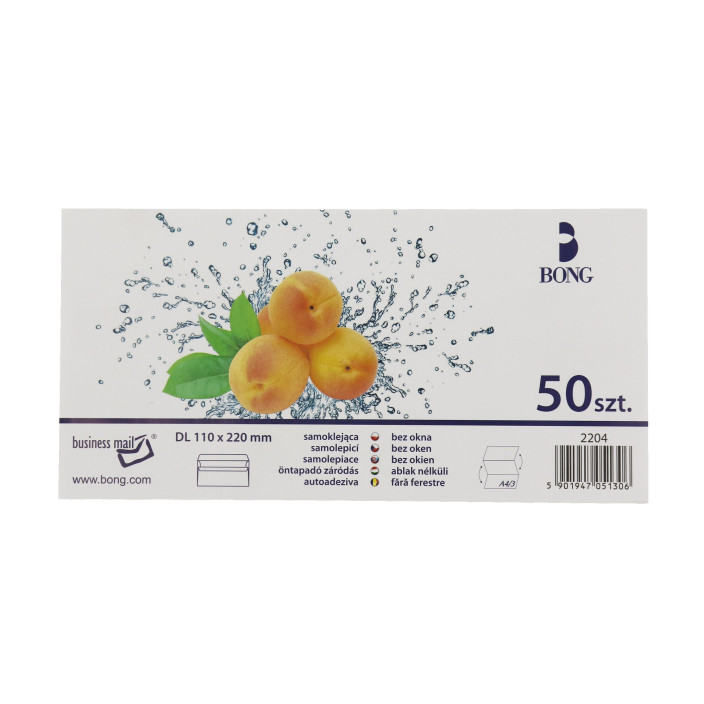 Koperta DL 110x220 SK biała 50szt.