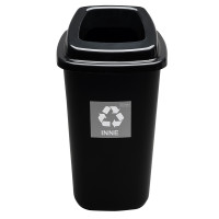 Kosz do segregacji czarny PLAFOR Sort Bin 45l z czarną pokrywą 