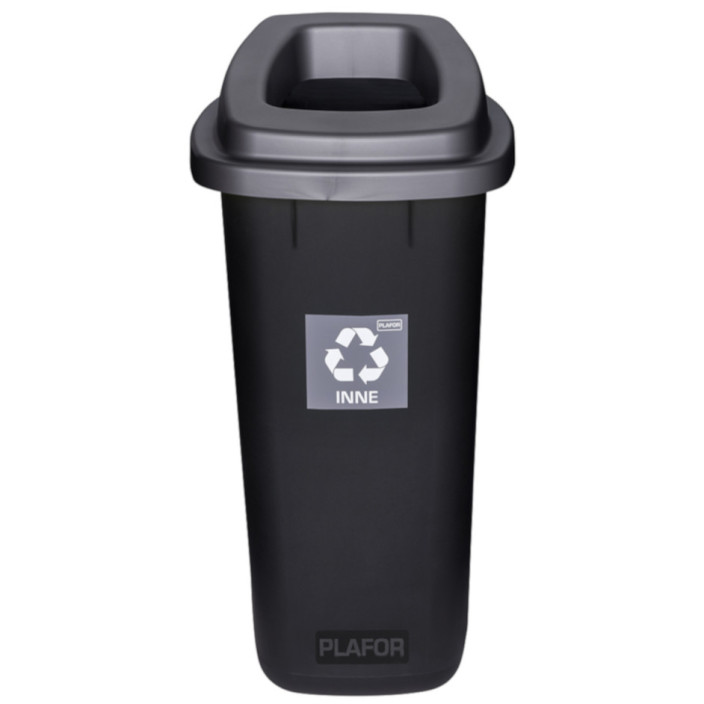 Kosz do segregacji PLAFOR Sort Bin czarny z czarną pokrywą 90l 