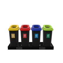 Kosz do segregacji PLAFOR Sort Bin czarny z niebieską pokrywą 90l