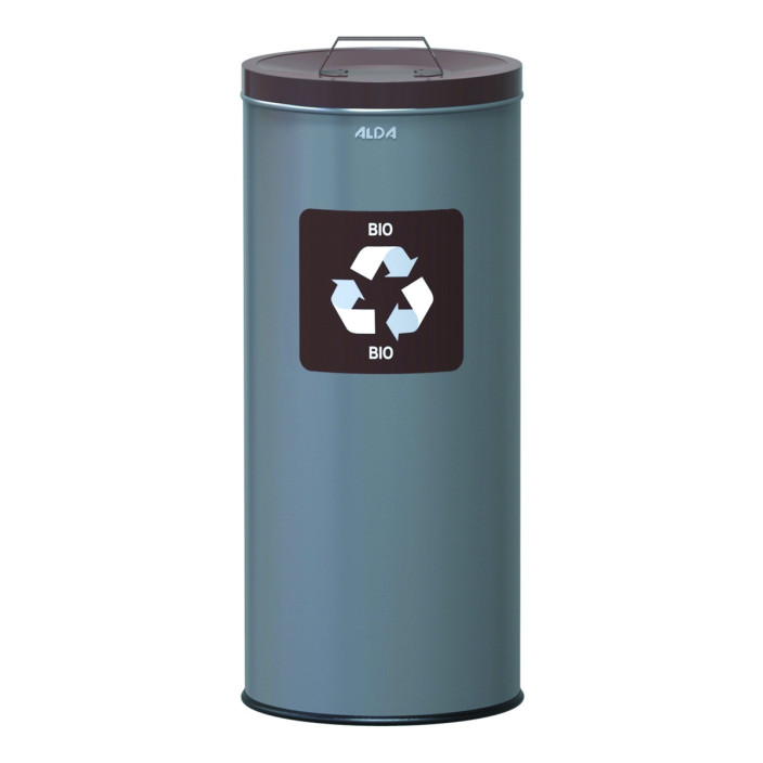 Kosz na śmieci ALDA EKO 45l do segregacji bio szaro-brązowy