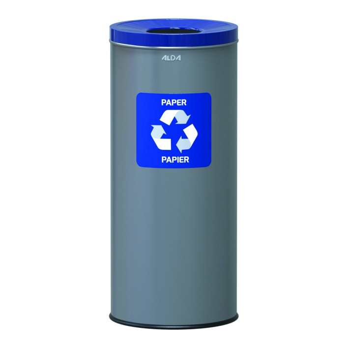 Kosz na śmieci ALDA Eko 45l do segregacji papieru szaro-niebieski