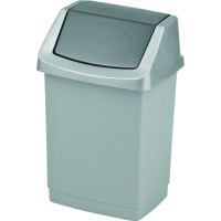 Kosz na śmieci CURVER Click-It uchylny srebrny-grafit 15l