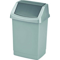 Kosz na śmieci CURVER Click-It uchylny srebrny-grafit 50l