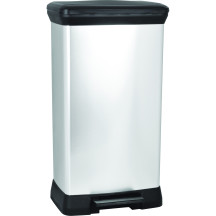 Kosz na śmieci CURVER DECO BIN prostokątny srebrny 50l