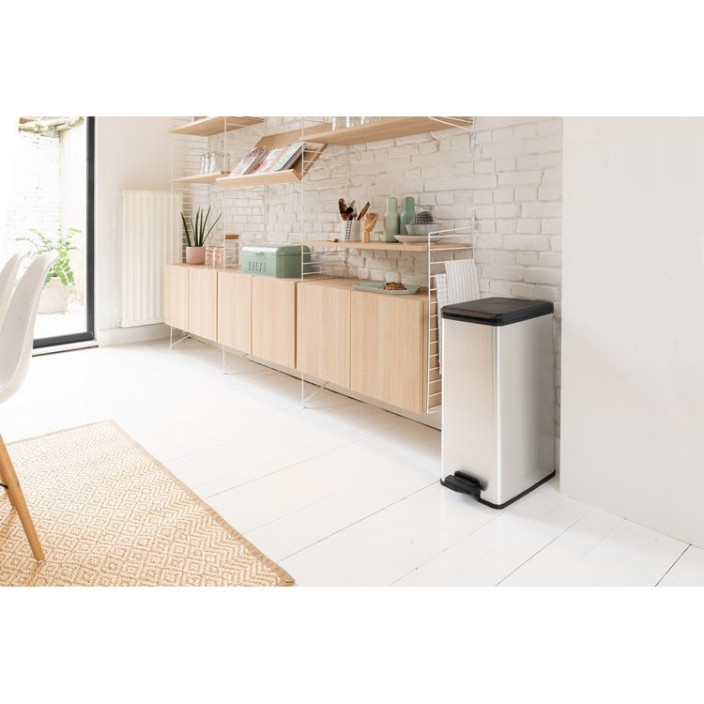 Kosz na śmieci CURVER SLIM BIN prostokątny srebrny 40l