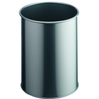 Kosz na śmieci DURABLE metalowy okrągły srebrny 15l