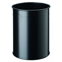 Kosz na śmieci DURABLE metalowy z tłoczoną obręczą czarny 15l