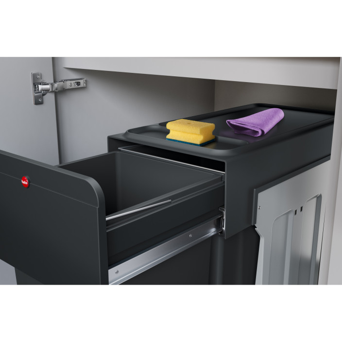 Kosz na śmieci HAILO L EcoLine Design czarny 2x14l