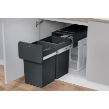 Kosz na śmieci HAILO L EcoLine Design czarny 2x14l
