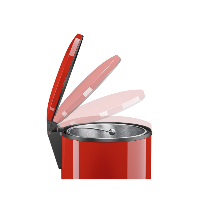 Kosz na śmieci HAILO L Pure czerwony 25l ocynkowany pojemnik