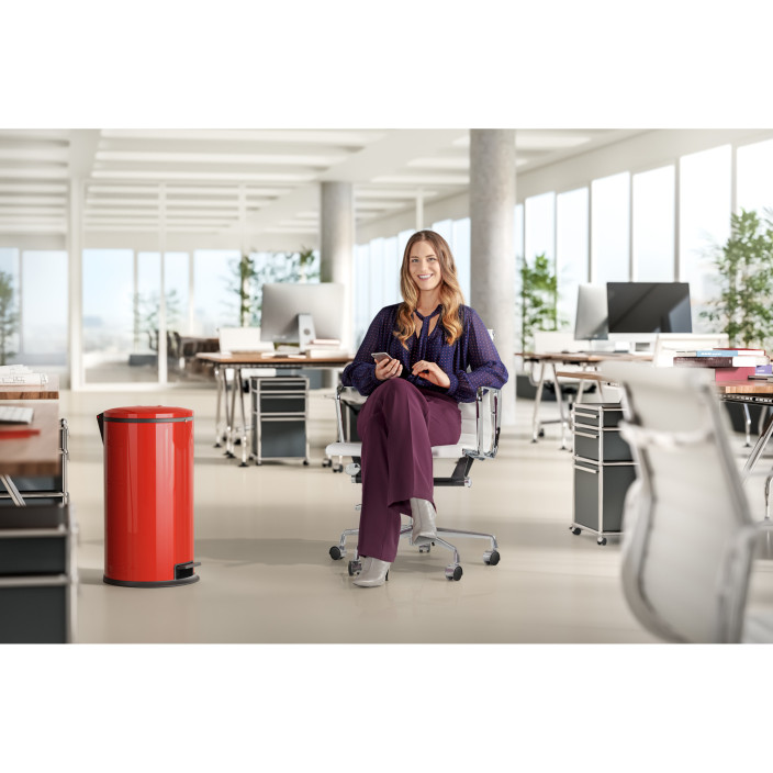 Kosz na śmieci HAILO L Pure czerwony 25l ocynkowany pojemnik