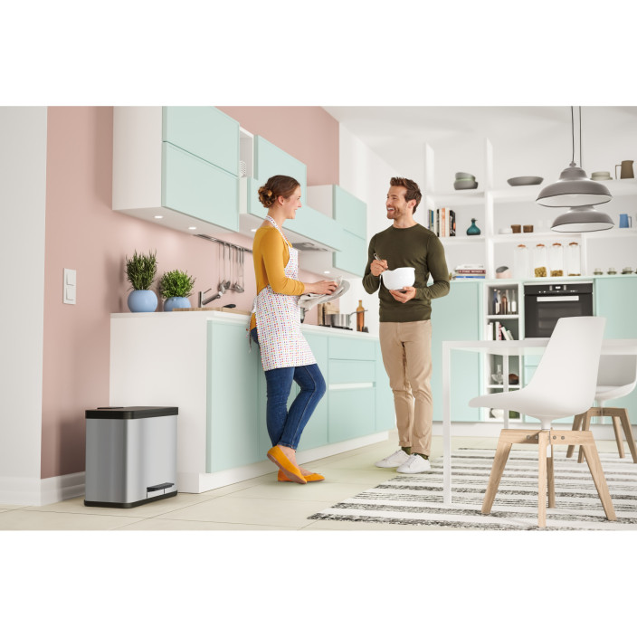 Kosz na śmieci HAILO L Öko duo Plus stalowy 17+9l