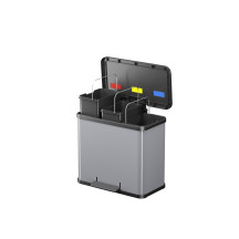 Kosz na śmieci HAILO L Öko trio Plus srebrny 3x9l