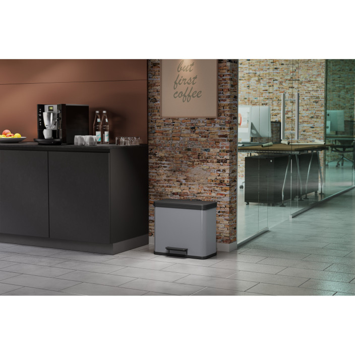 Kosz na śmieci HAILO L Öko trio Plus srebrny 3x9l