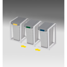 Kosz na śmieci HAILO XL Profiline Öko jednostka do powiększania szara 38l