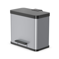 Kosz na śmieci HAILO Öko duo Plus L srebrny 17+9l
