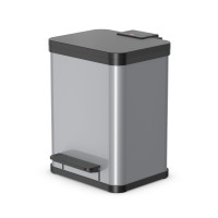 Kosz na śmieci HAILO Öko duo Plus M srebrny 2x9l