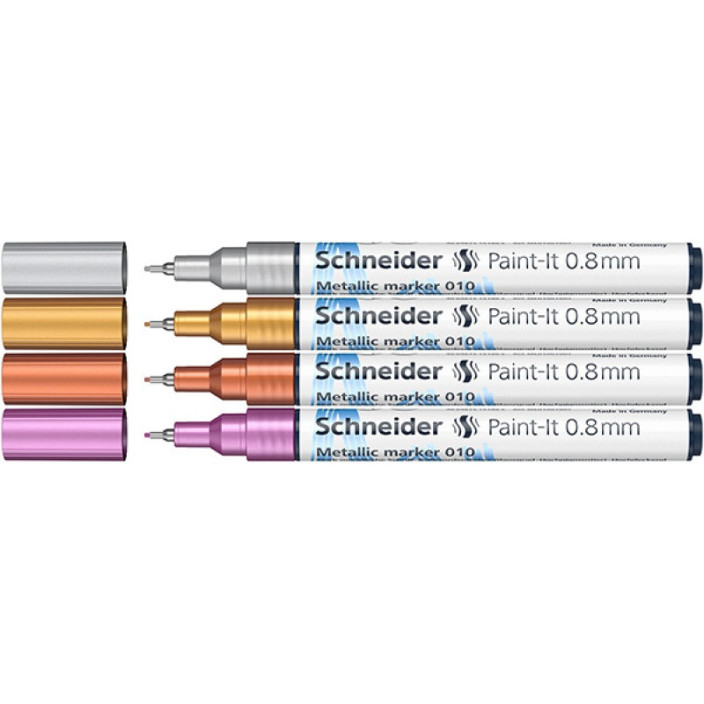 Marker akrylowy SCHNEIDER Paint-it A 0,8 mm 4 szt. metaliczny