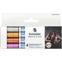 Marker akrylowy SCHNEIDER Paint-it A 2 mm 4 szt. metaliczny 