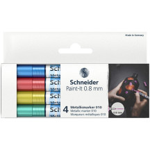 Marker akrylowy SCHNEIDER Paint-it B 0,8 mm 4 szt. metaliczny