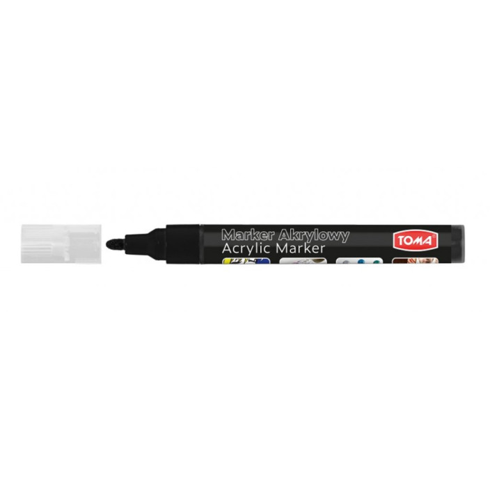 Marker akrylowy TOMA ścięty 2-5mm czarny