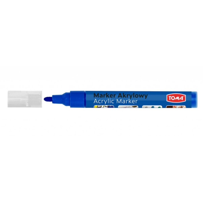 Marker akrylowy TOMA ścięty 2-5mm niebieski