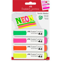 Marker do tkanin FABER-CASTELL kpl. 4 sztuki neon