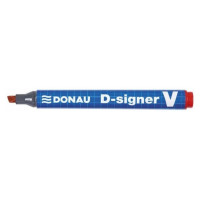 Marker DONAU permanentny D-signer ścięty czerwony