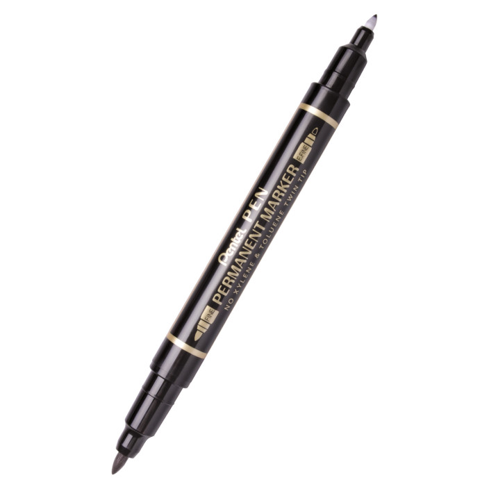 Marker dwustronny Pentel N75W Twin Tip czarny