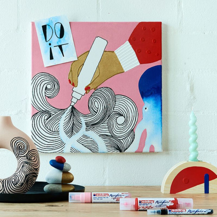 Marker EDDING akrylowy 5000 ścięty 5-10mm głęboki matowy turkus