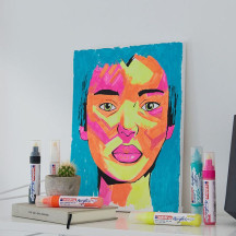 Marker EDDING akrylowy 5000 ścięty 5-10mm głęboki matowy turkus