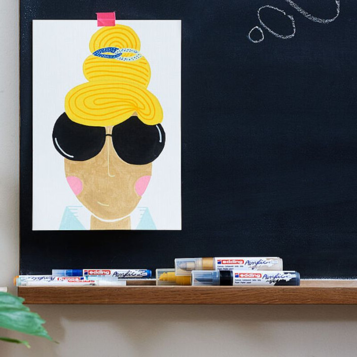 Marker EDDING akrylowy 5000 ścięty 5-10mm głęboki matowy turkus