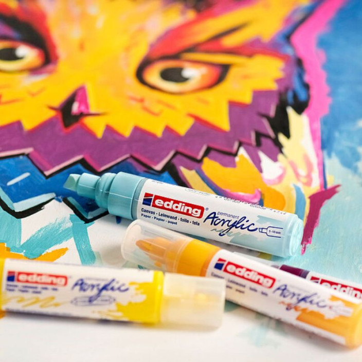 Marker EDDING akrylowy 5000 ścięty 5-10mm głęboki matowy turkus