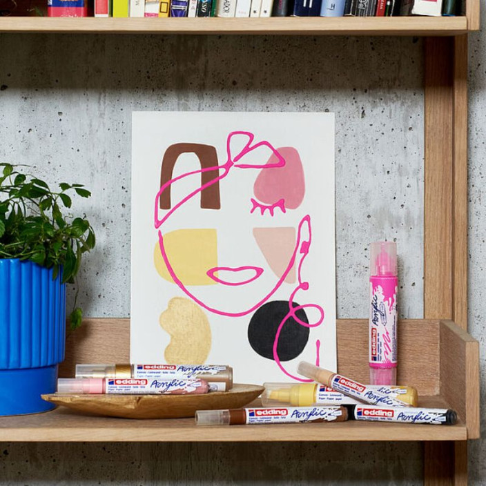 Marker EDDING akrylowy 5100 okrągły 2-3mm matowy czarny