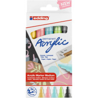 Marker EDDING akrylowy 5100 okrągły 2-3mm mix pastelowych kolorów 5szt. Marker EDDING akrylowy 5100 okrągły 2-3mm mix pastelowych kolorów 5szt.