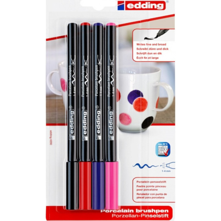 Marker EDDING do ceramiki 4200 1-4mm kpl. 4 sztuk kolory ciepłe (8)