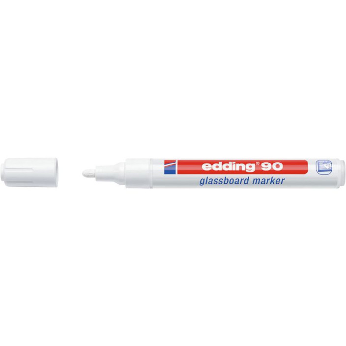 Marker EDDING do tablic szklanych 90 okrągły 2-3mm biały