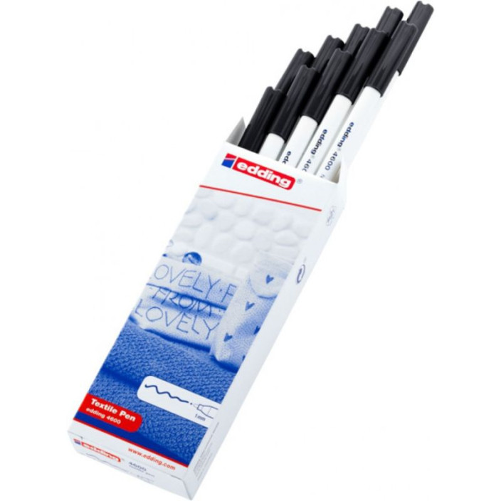 Marker EDDING do tekstyliów 4600 okrągły 1mm czarny (3)