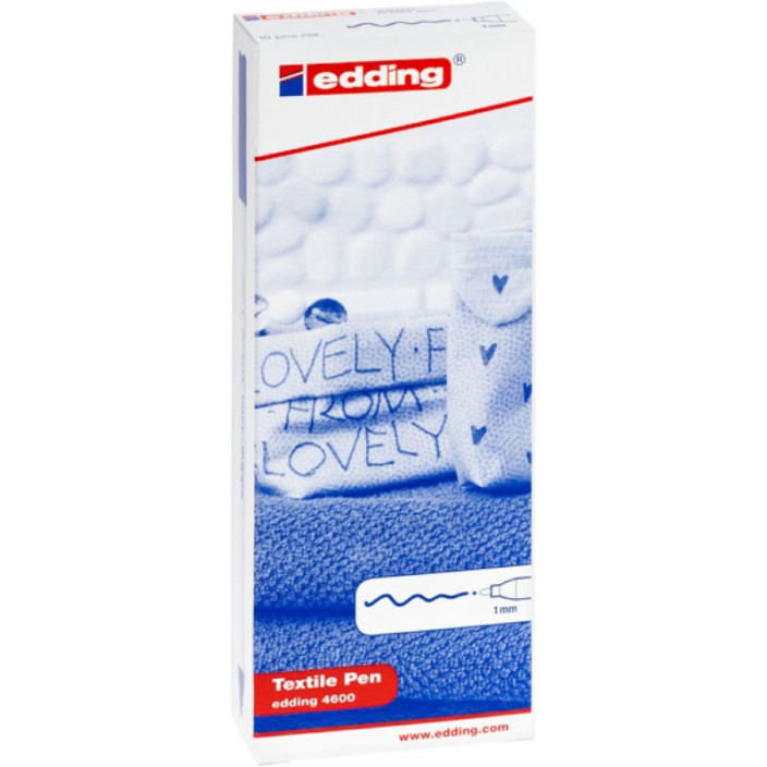 Marker EDDING do tekstyliów 4600 okrągły 1mm czarny (5)