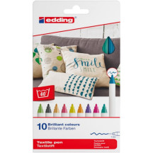 Marker EDDING do tekstyliów 4600 okrągły 1mm mix chłodnych kolorów 10szt. (1)