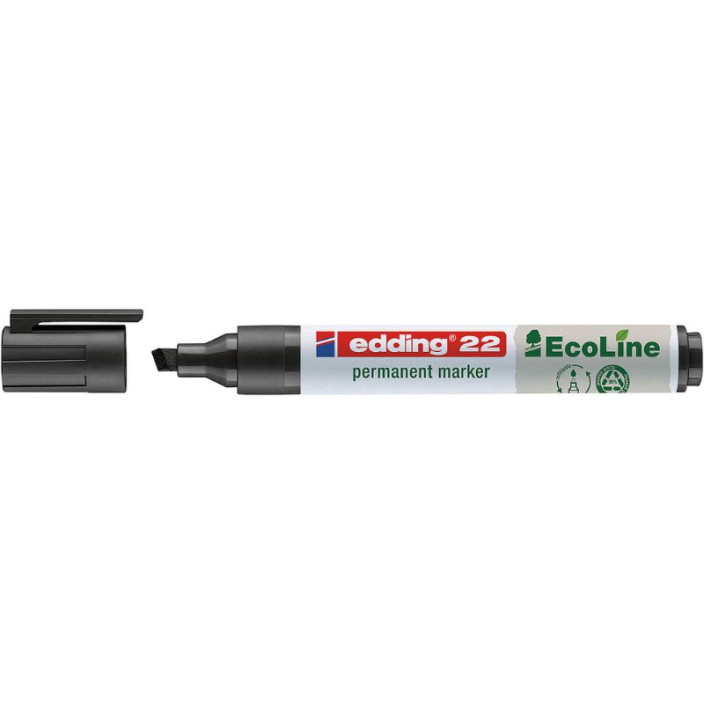 Marker EDDING Ecoline permanentny 22 ścięty 1-5mm czarny (1)