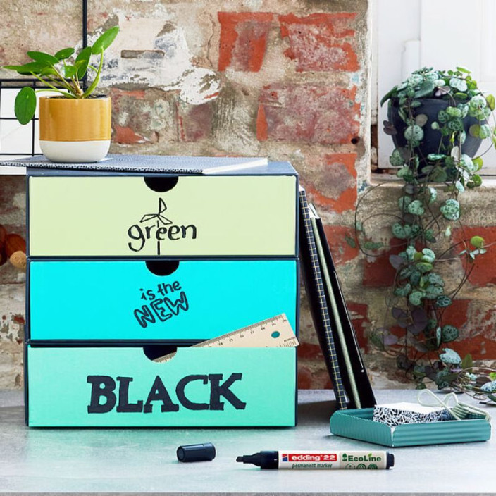 Marker EDDING Ecoline permanentny 22 ścięty 1-5mm czarny (3)